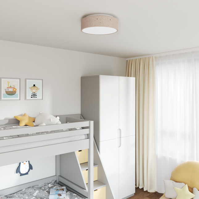 Loftlampe med spotlights Gråbrun 38 x 38 x 13,5 cm Stof