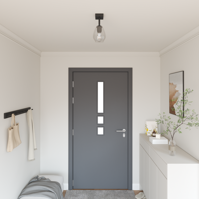 Loftsspot med spotlights Sort 13 x 13 x 26 cm Glas og Metal