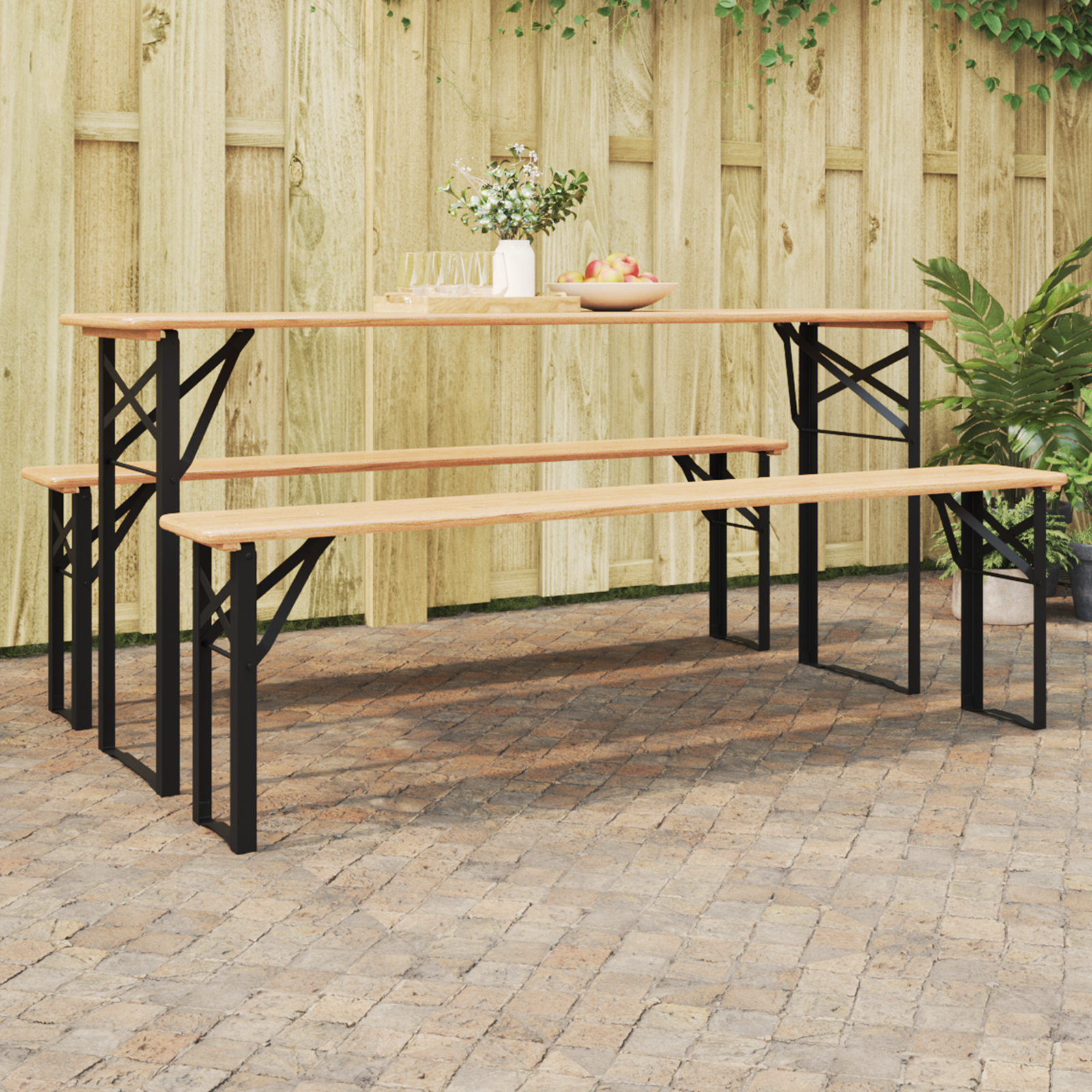 Øl Bordben 2 pcs Sort 39 x 3 x 75 cm Pulverlakeret stål
