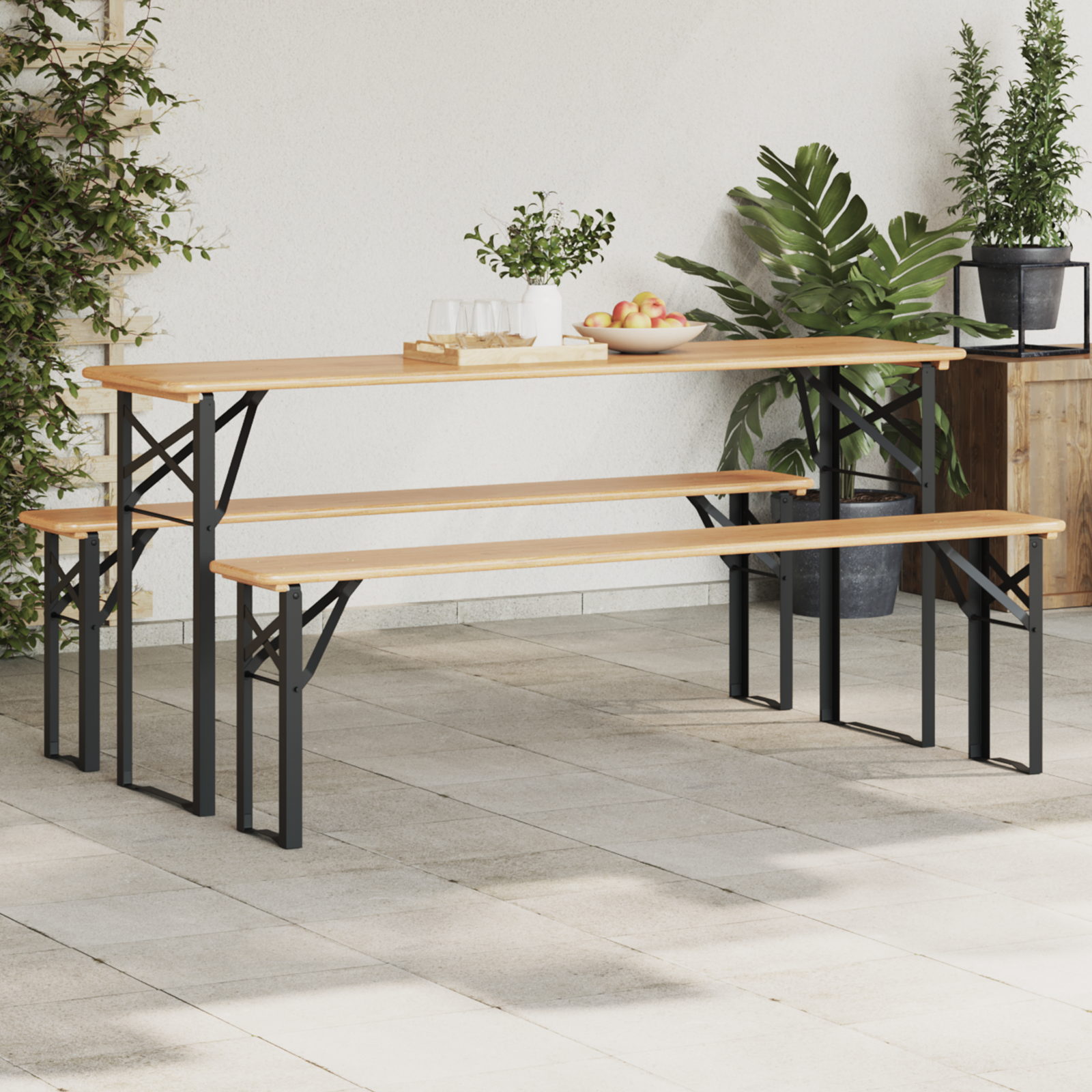 Øl Bordben 2 pcs Sort 39 x 3 x 75 cm Pulverlakeret stål