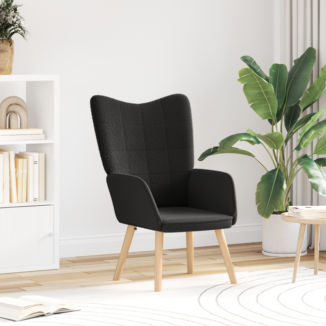 lænestol Sort 62 x 67 x 95,5 cm Sherpa-stof