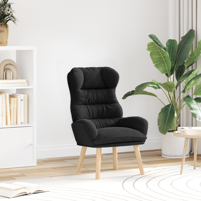 lænestol Sort 69 x 74 x 93 cm Sherpa-stof