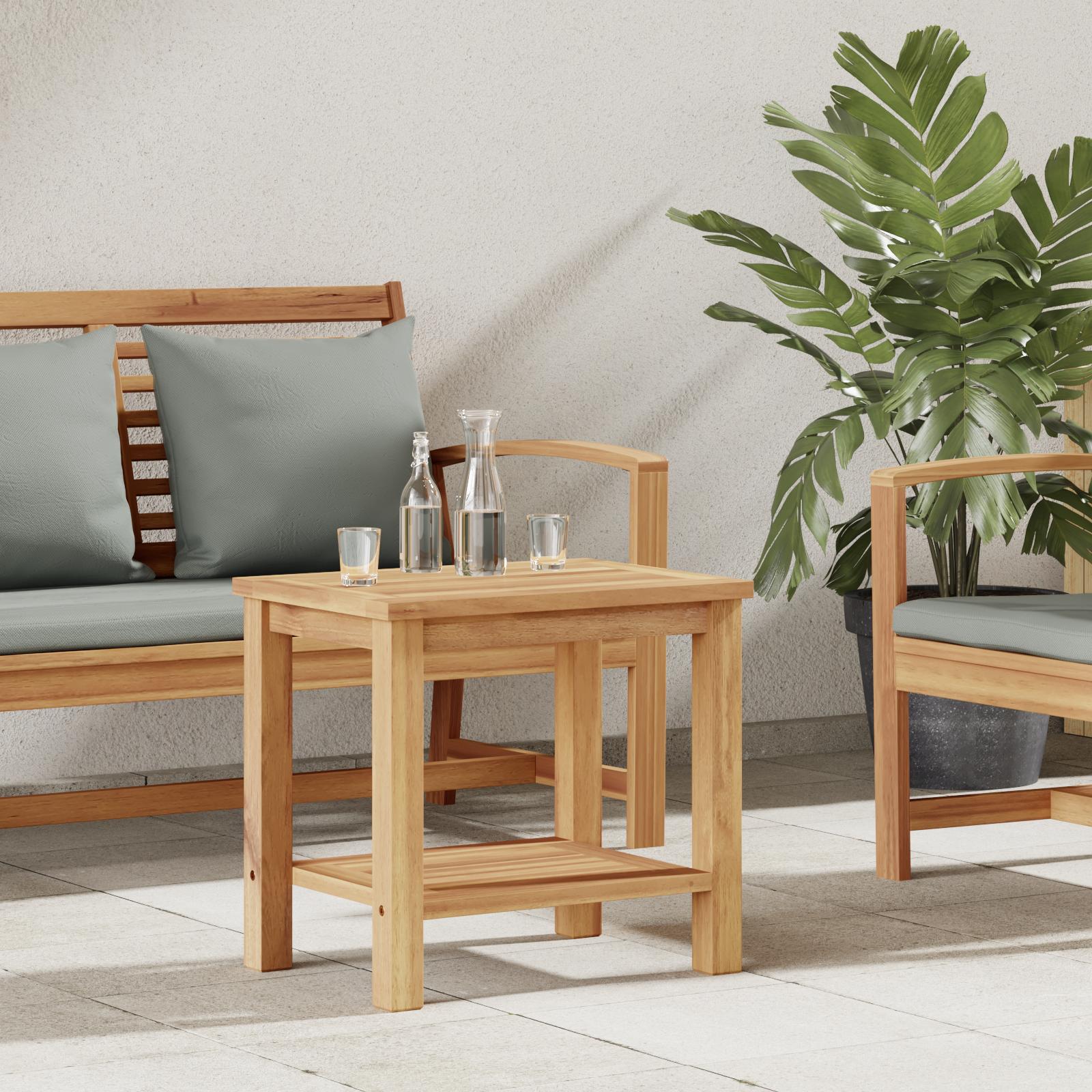 Sofabord med opbevaring Brun 50 x 35 x 45 cm Massiv Teaktræ