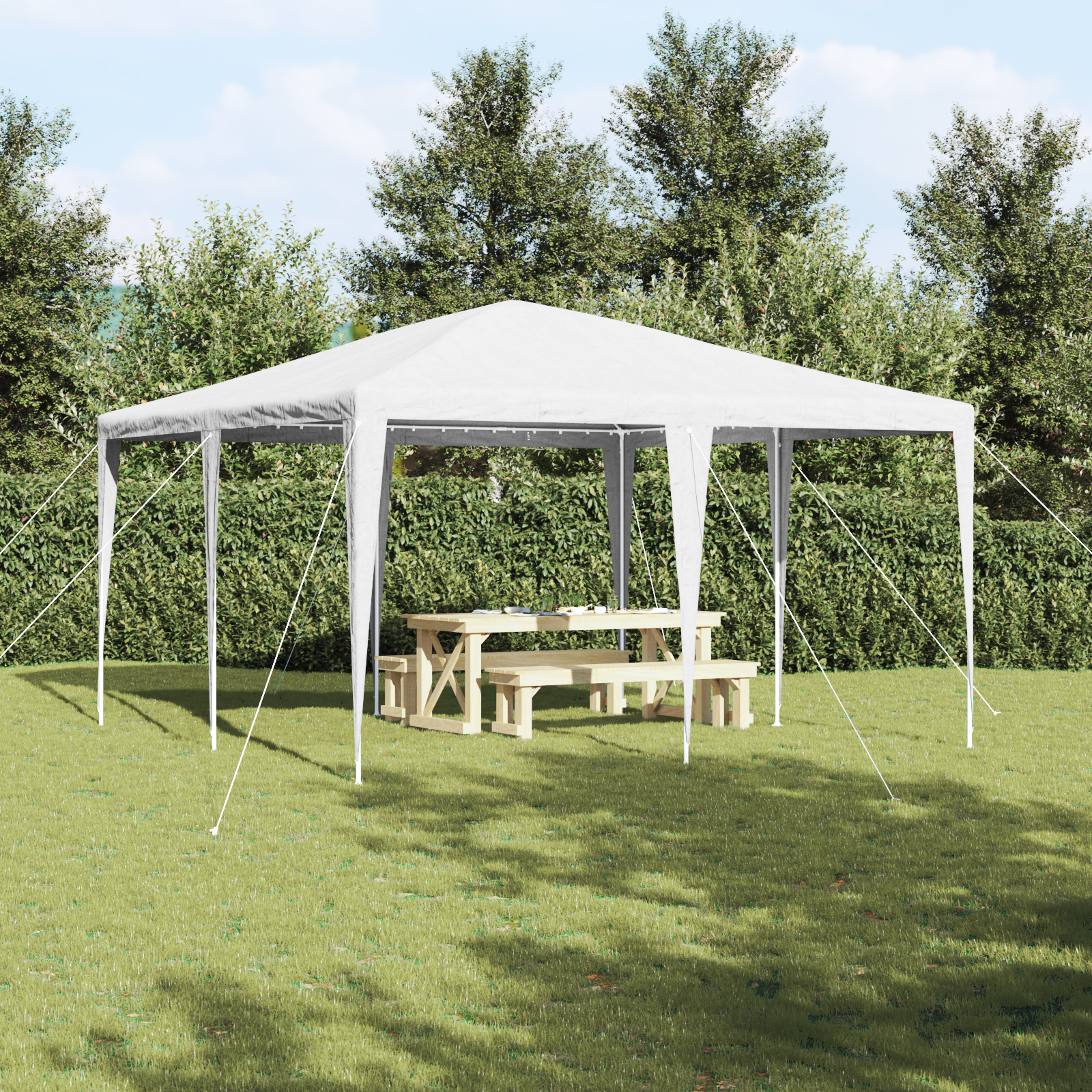 Party Tent Hvid 400 x 400 x 266 cm Polyethylen og stål