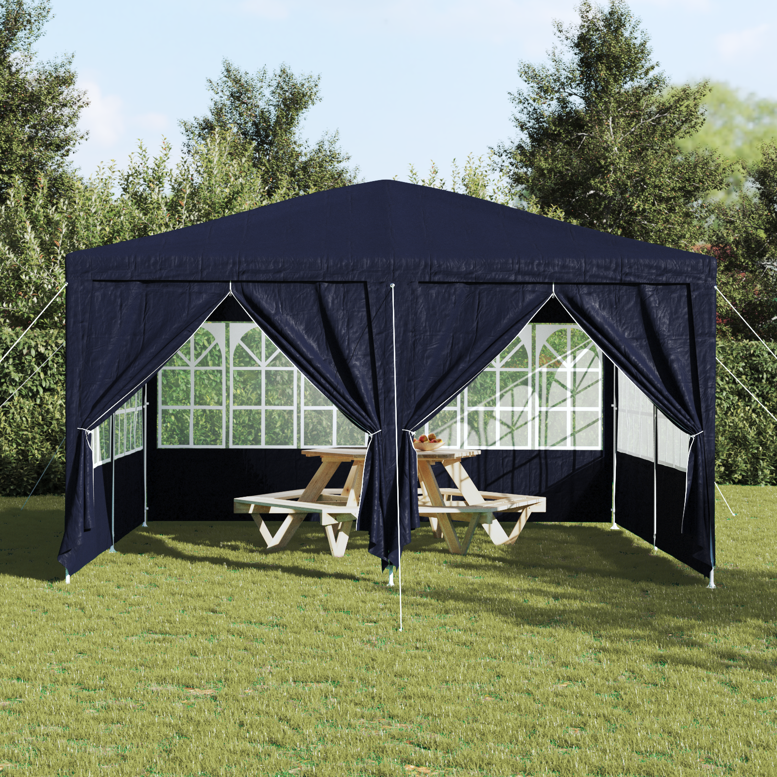 Party Tent Blå 400 x 400 x 266 cm Polyethylen
