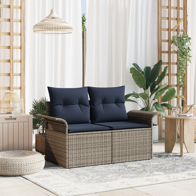 Havemøbelsofa med pude 141 x 62 x 69 cm polyrattan