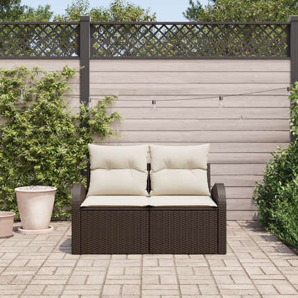 Havemøbelsofa med pude Brun 124 x 62 x 69cm polyrattan