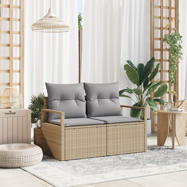 Havemøbelsofa med pude 120 x 62 x 69 cm polyrattan