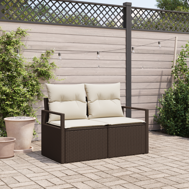 Havemøbelsofa med pude 120 x 62 x 69 cm polyrattan