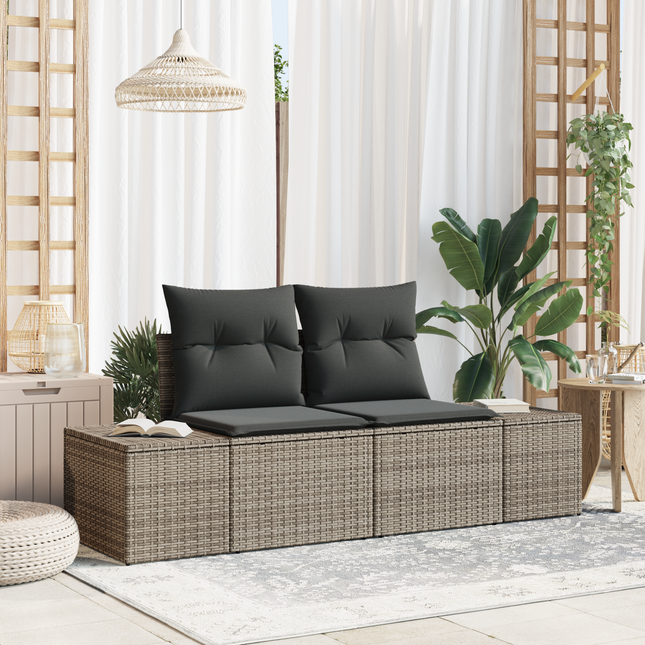 Havemøbelsofa med pude Grå 184 x 62 x 69 cm polyrattan