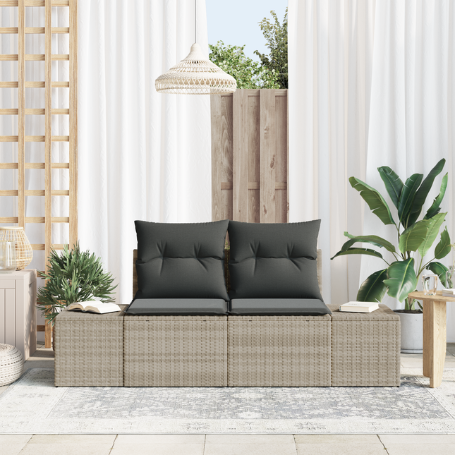 Havemøbelsofa med pude Grå 184 x 62 x 69 cm polyrattan