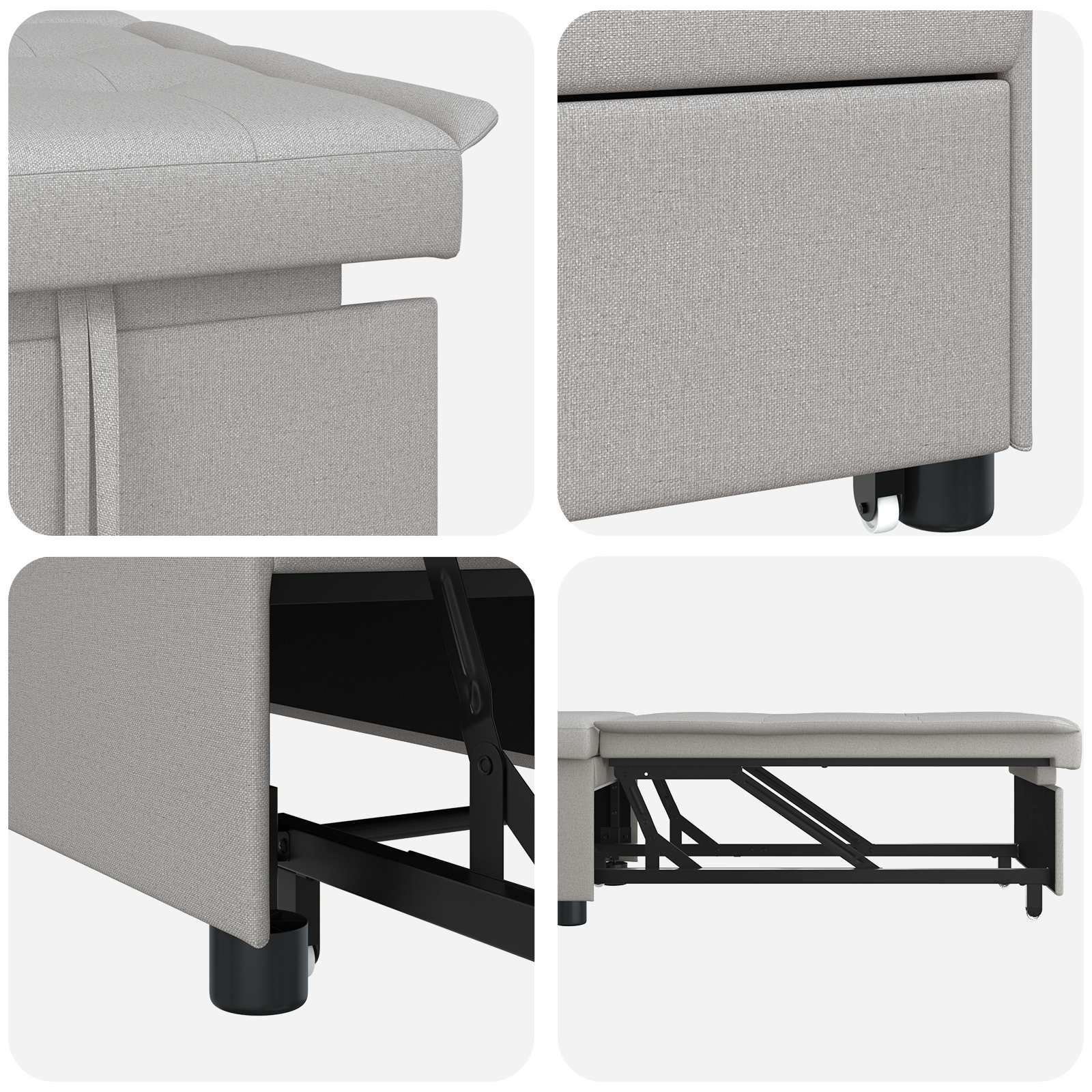 Sovesofa Grå 194 x 67 x 37 cm Stof