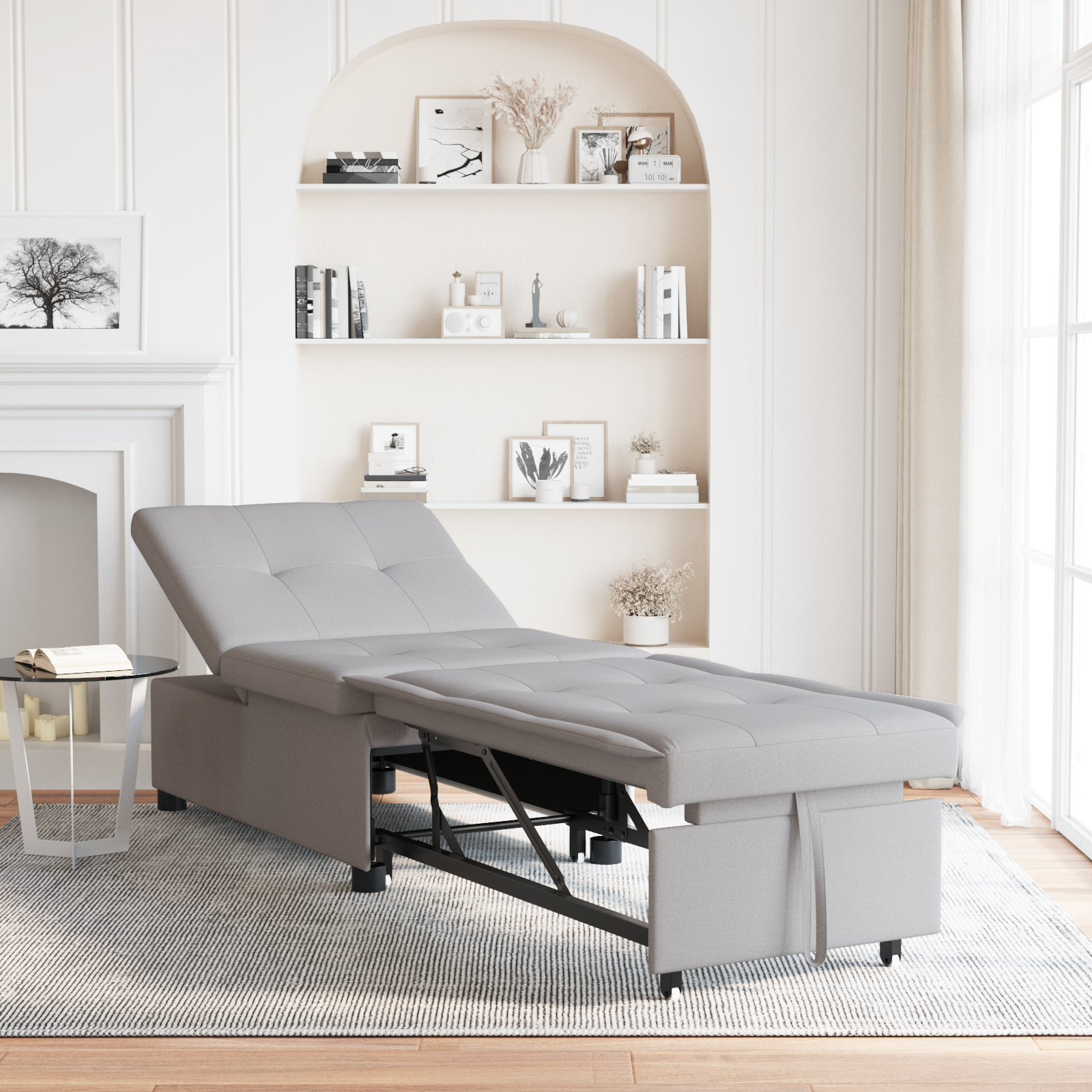 Sovesofa Grå 194 x 67 x 37 cm Stof