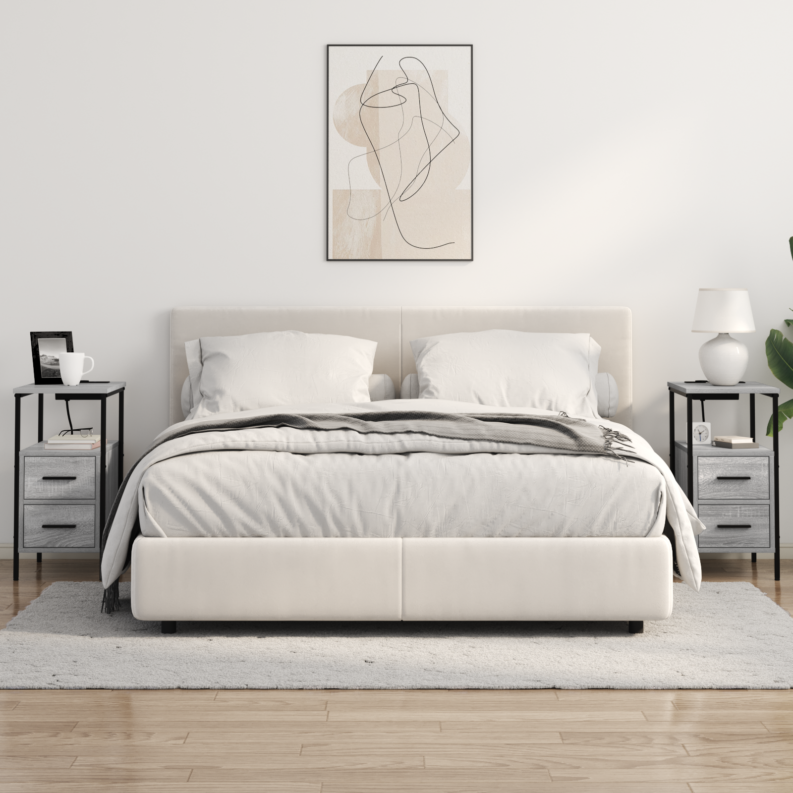 Natskab 2 pcs Grå Sonoma 30 x 48 x 61 cm Konstrueret træ