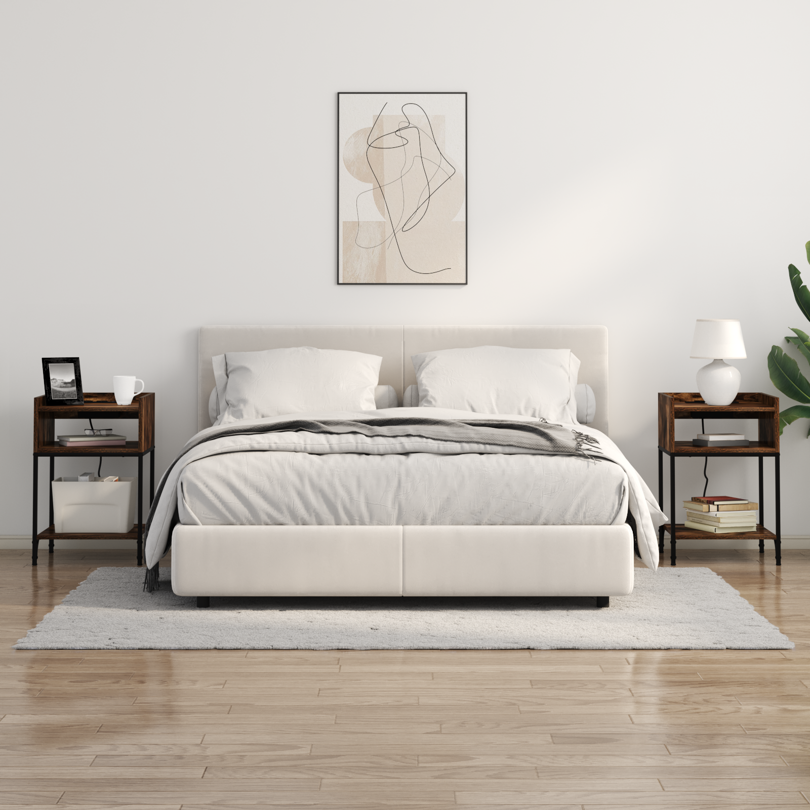 Natskab med hylde Røget eg 40 x 40 x 61 cm Konstrueret træ