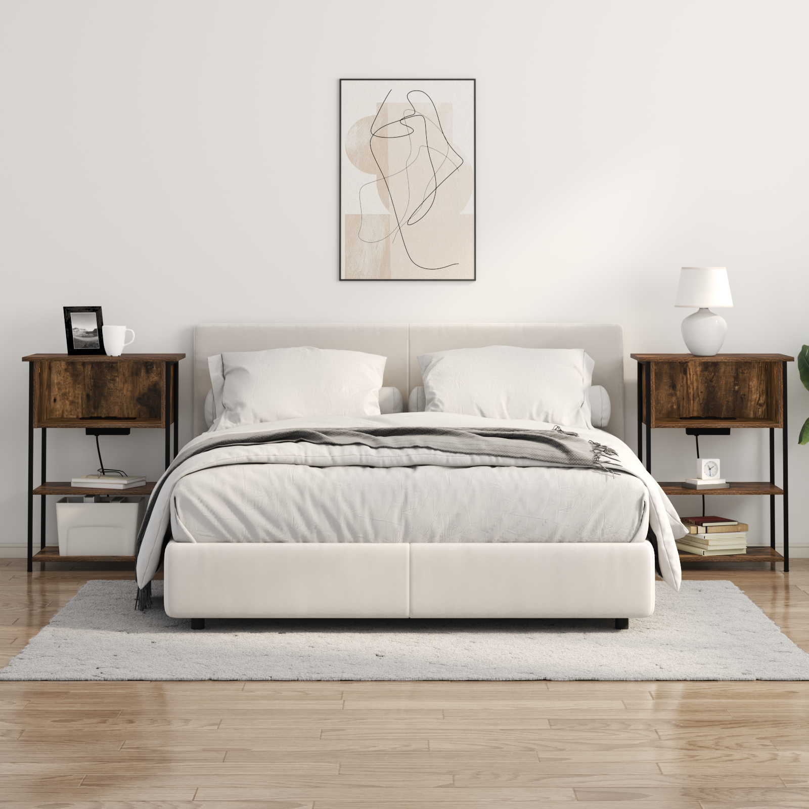 Natskab Røget eg 55 x 31 x 76 cm Konstrueret træ
