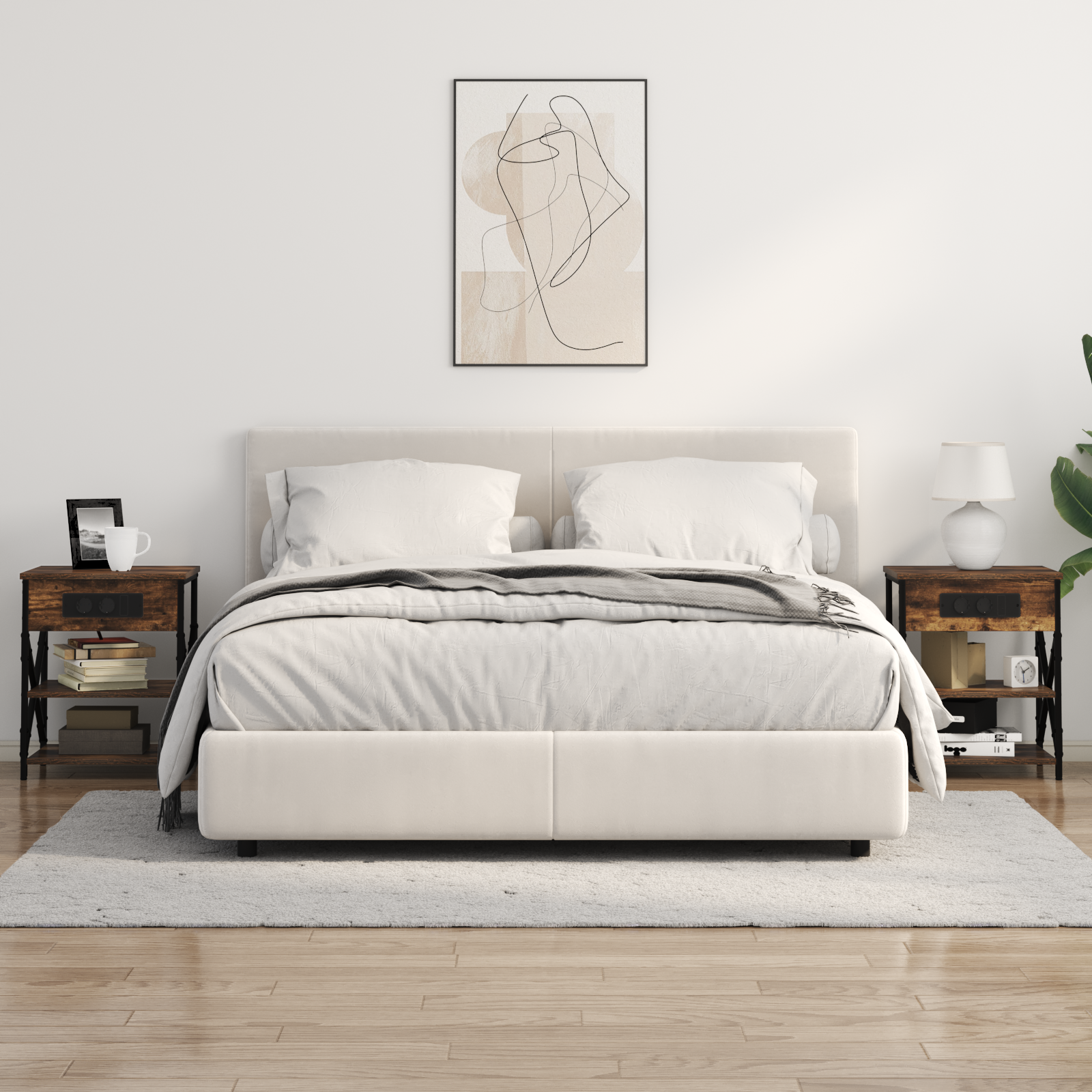 Natskab med hylde Røget eg 41 x 31 x 51 cm Konstrueret træ
