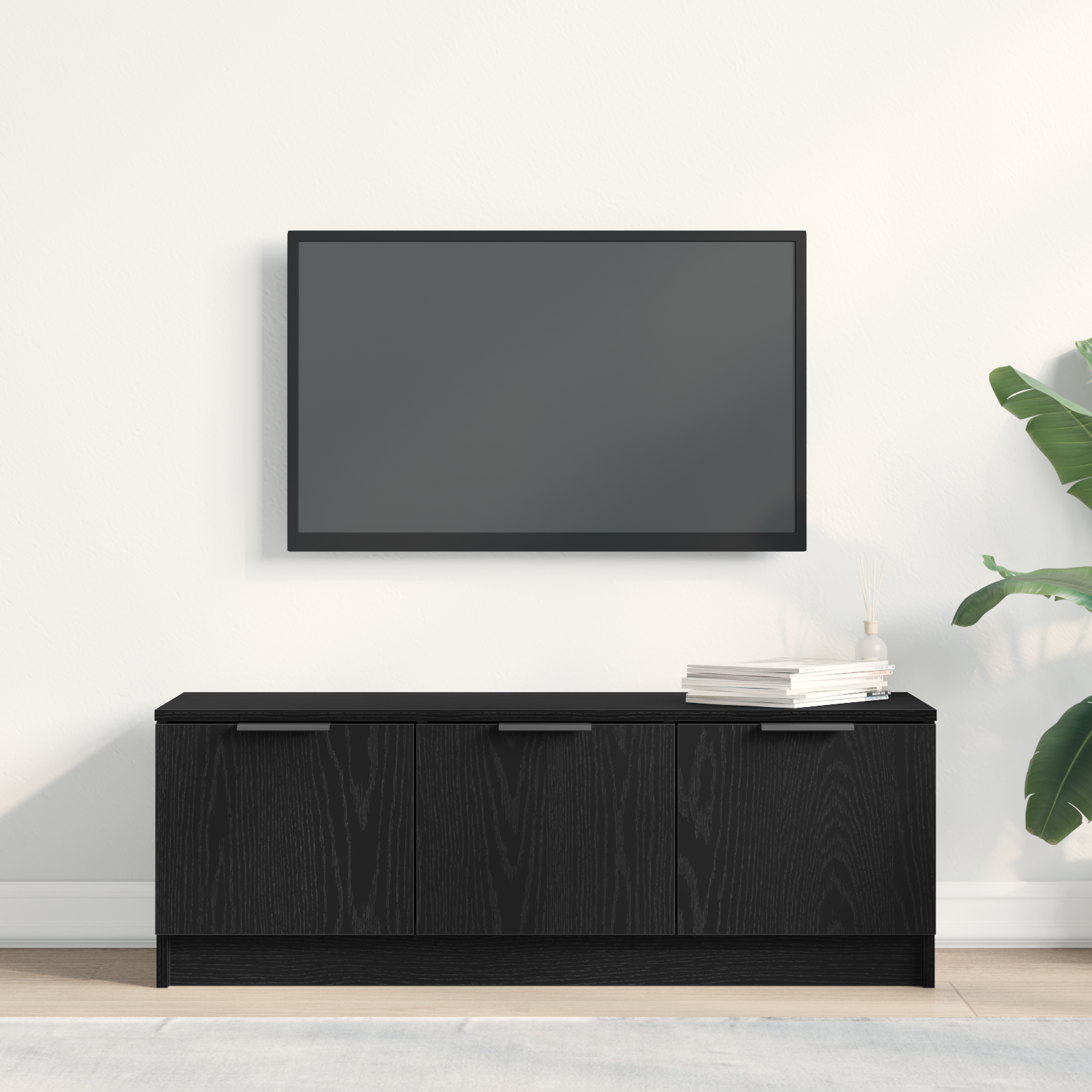 TV-skab Sort eg 102 x 35 x 36,5 cm Konstrueret træ