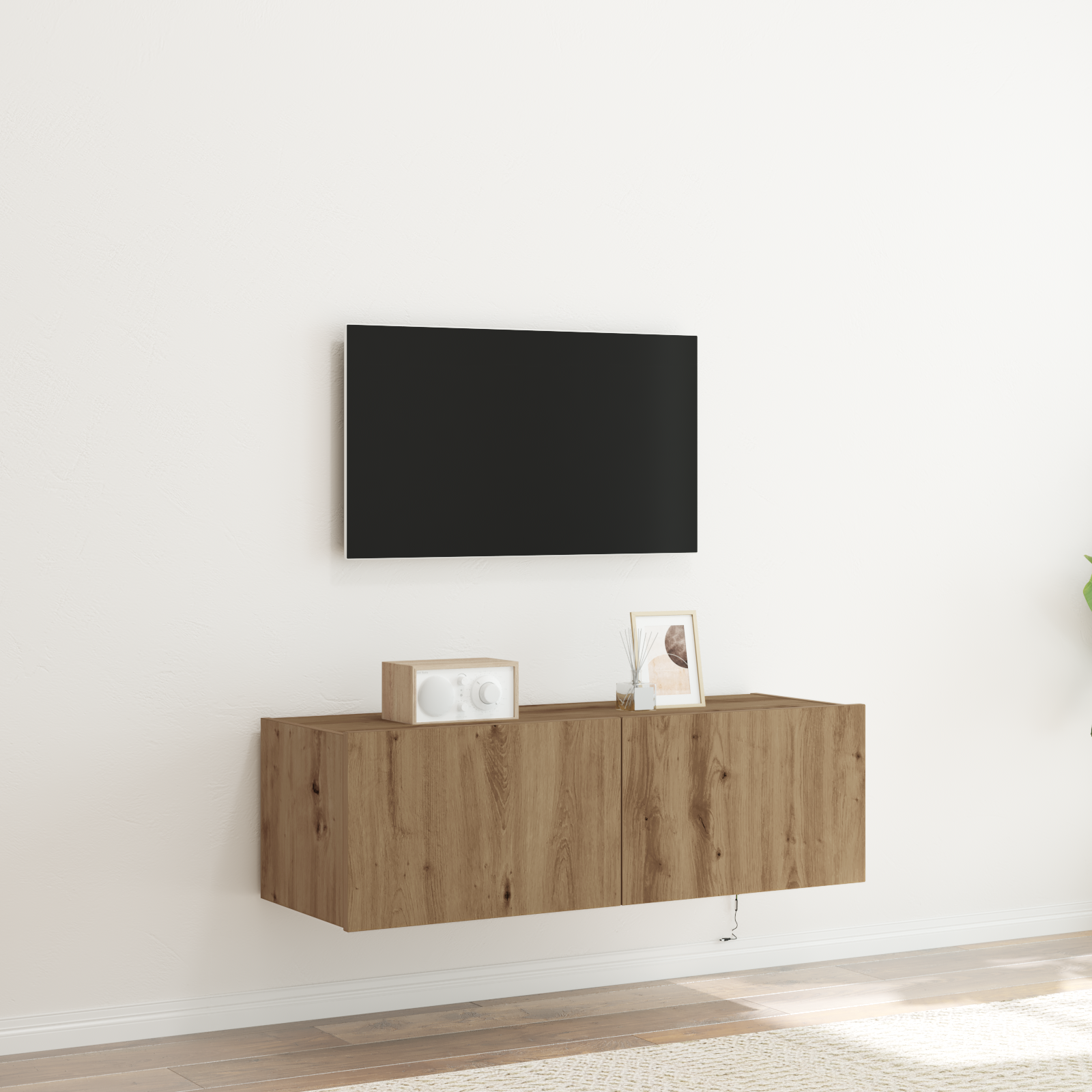 TV vægskab Artisan Egetræ 100 x 35 x 31 cm Konstrueret træ