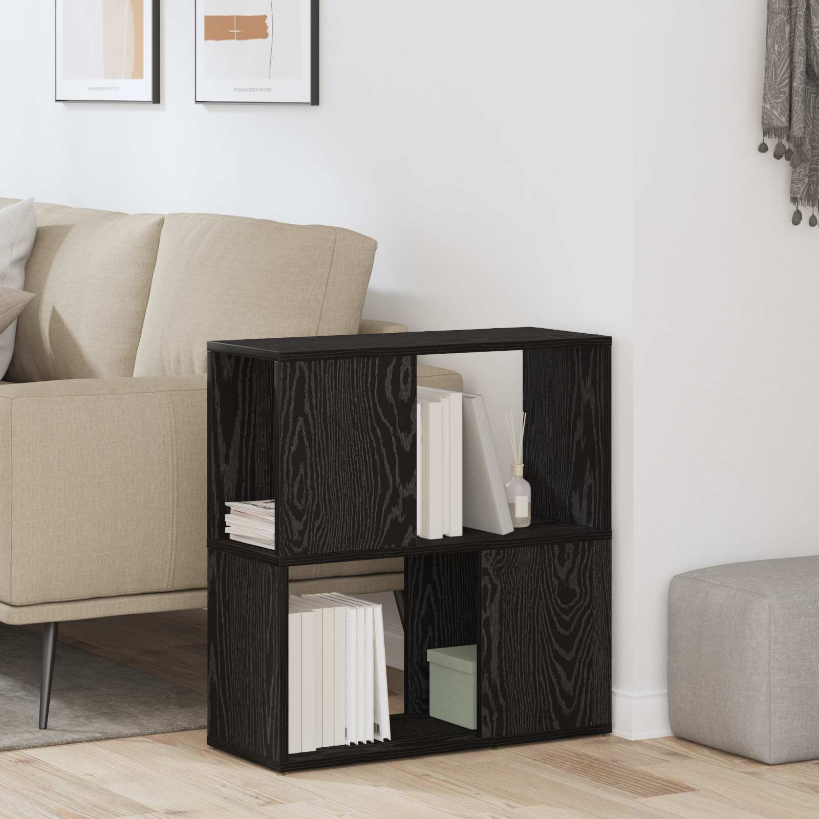 TV-møbelsæt Vægmonteret Sort 60 x 24 x 63 cm Konstrueret træ