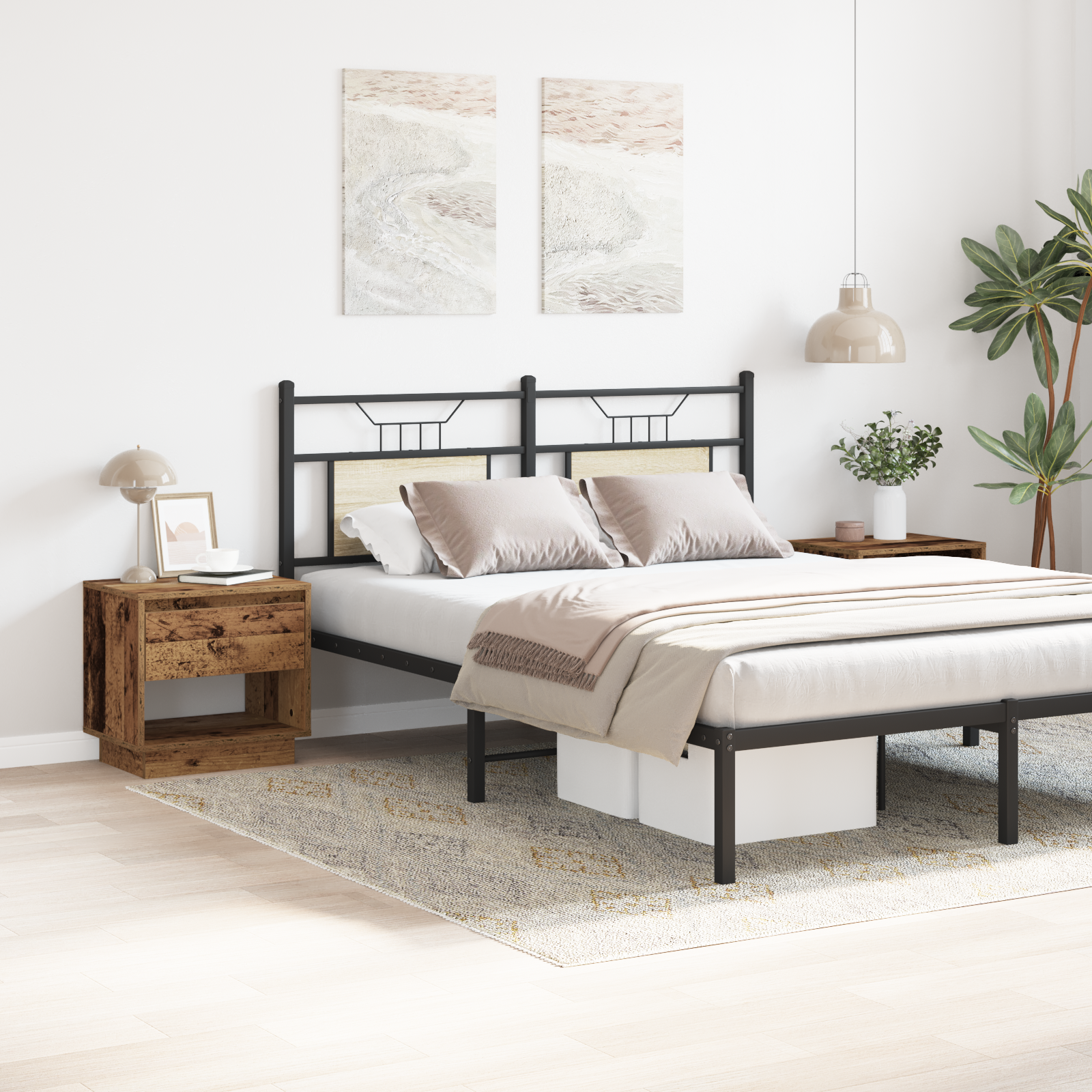 Natbord 2 pcs Gammelt træ 45 x 34 x 44 cm Konstrueret træ