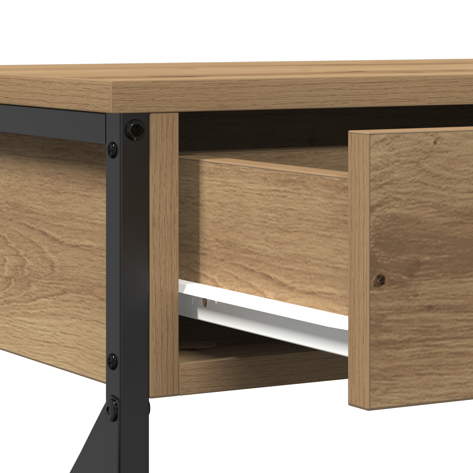 Konsol Bord artisan eg 100 x 28 x 75 cm Laminat træ og metal
