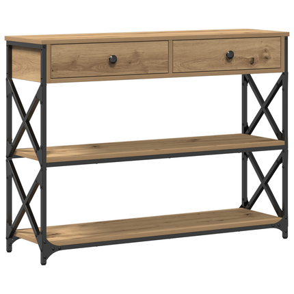 Konsol Bord artisan eg 100 x 28 x 75 cm Laminat træ og metal