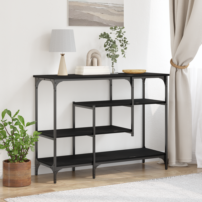 Konsolbord Sort eg 100 x 35 x 75 cm Laminat træ og metal