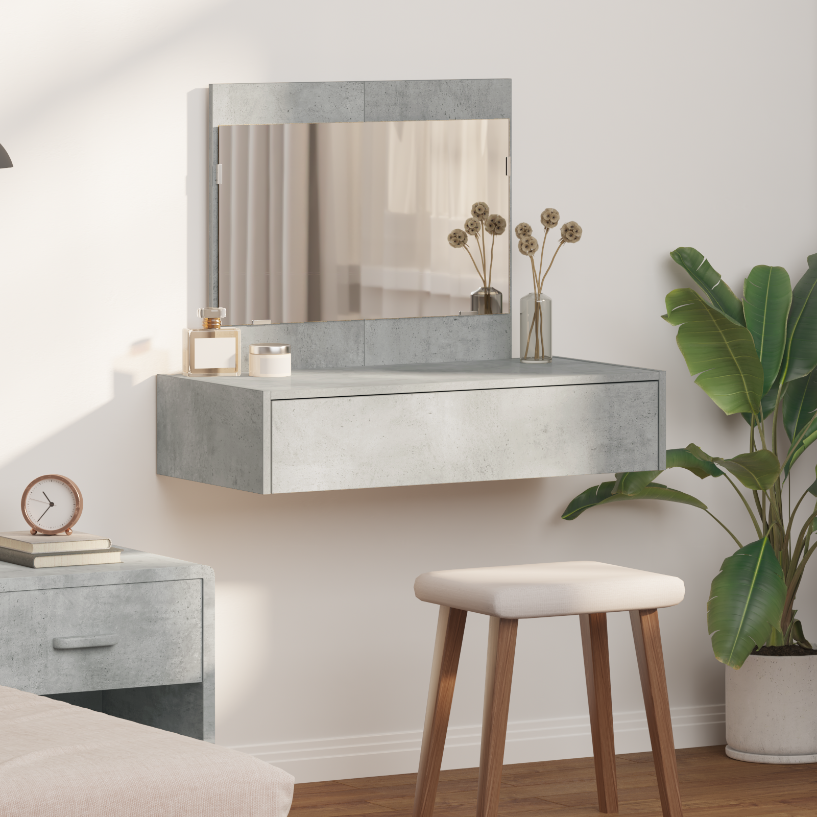 Klædeskab med skuffe Grå 83 x 40 x 70 cm Konstrueret træ