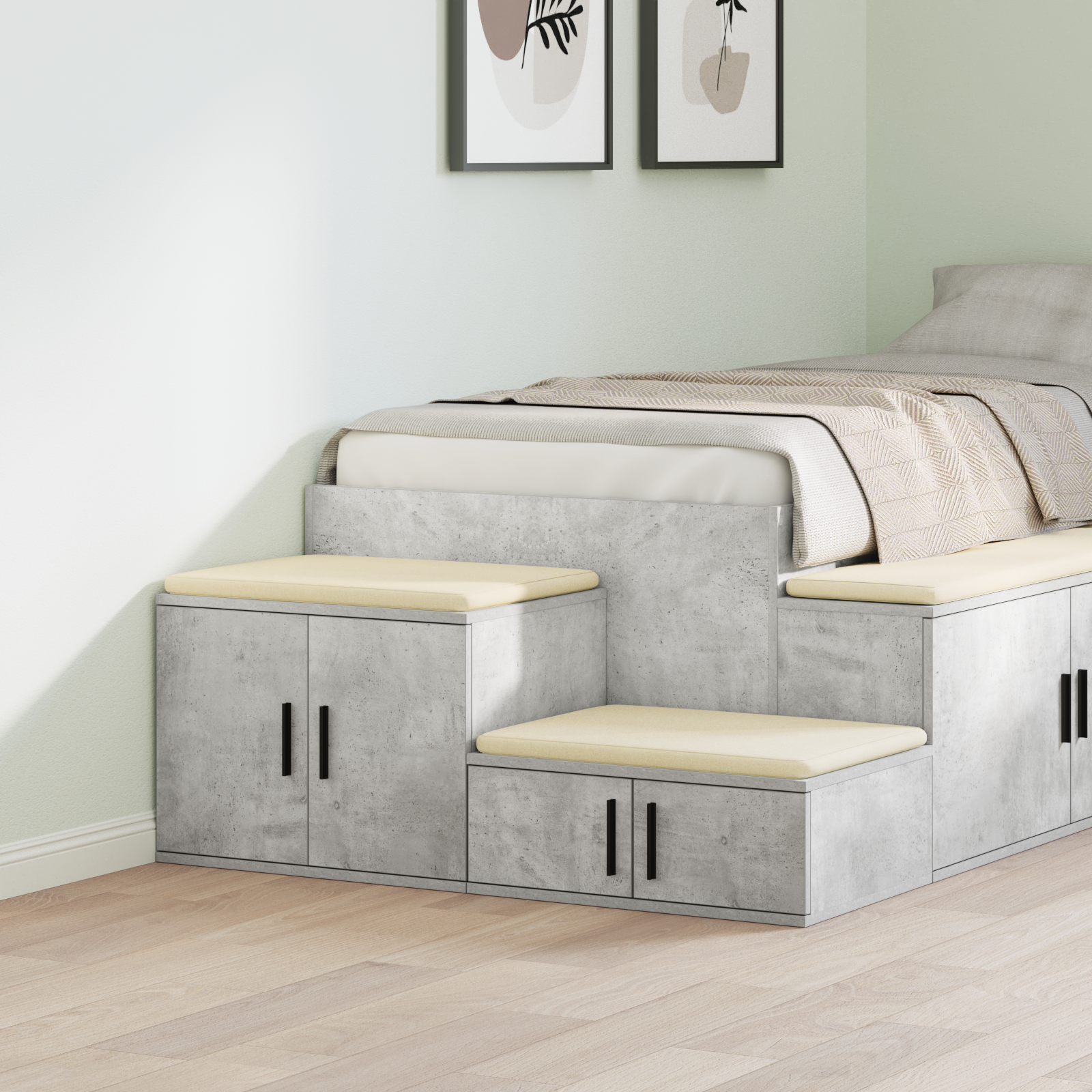 Opbevaringsskab 2 pcs Beton Grå 118 x 41 x 40 cm