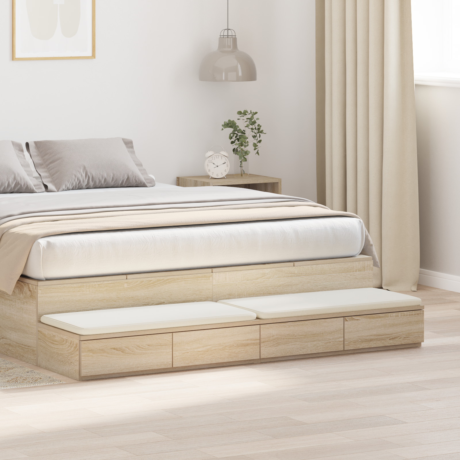 Sengeskuffer Sonoma eg 160 x 36,5 x 16,5 cm Konstrueret træ