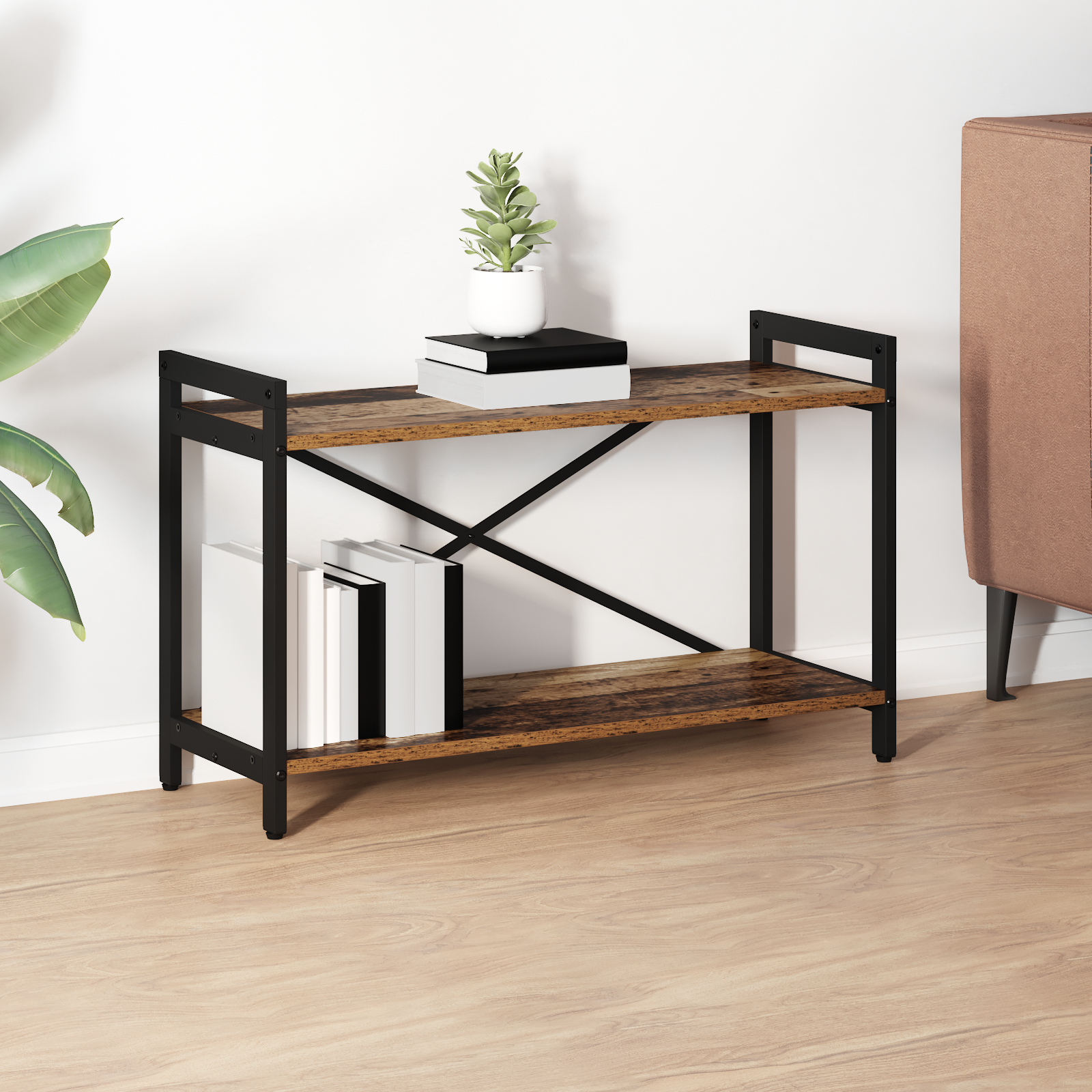 Bogreol Gammelt træ 80 x 30 x 50 cm Konstrueret træ