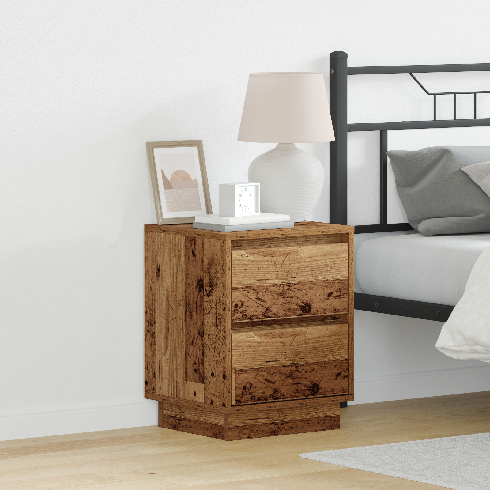 Natskab 2 pcs Gammelt træ 39 x 34,5 x 50 cm Konstrueret træ
