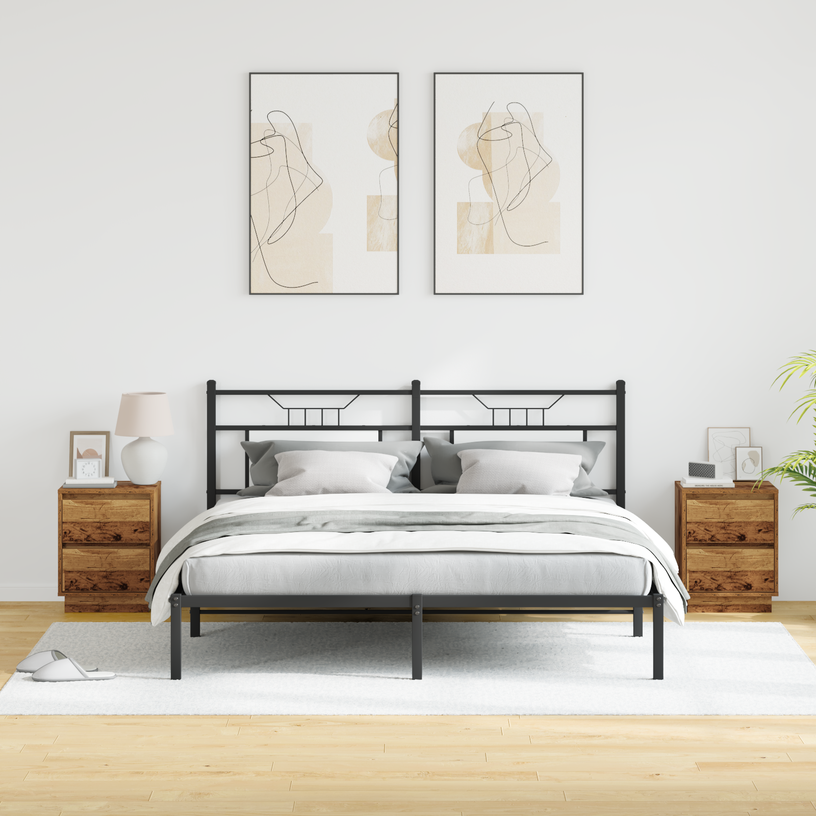 Natskab 2 pcs Gammelt træ 39 x 34,5 x 50 cm Konstrueret træ