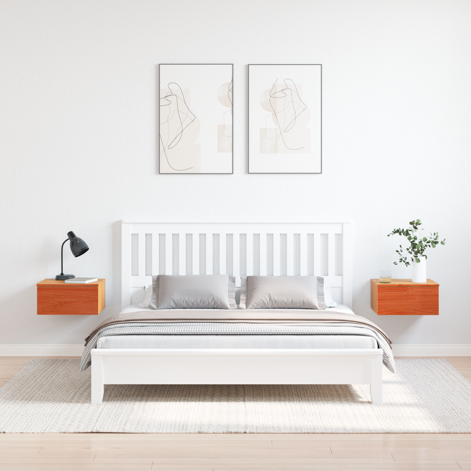 Sengebord 2 pcs Voks brun 37 x 35 x 18,5 cm Massivt fyrretræ