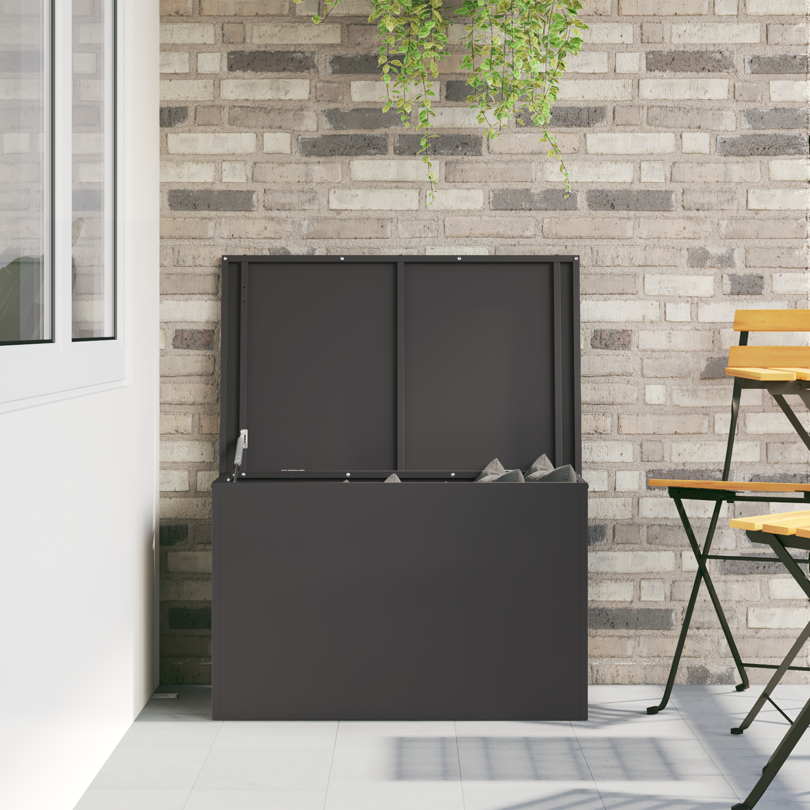 Udendørs Opbevaringskasse Sort 80 x 50,5 x 50 cm Stål