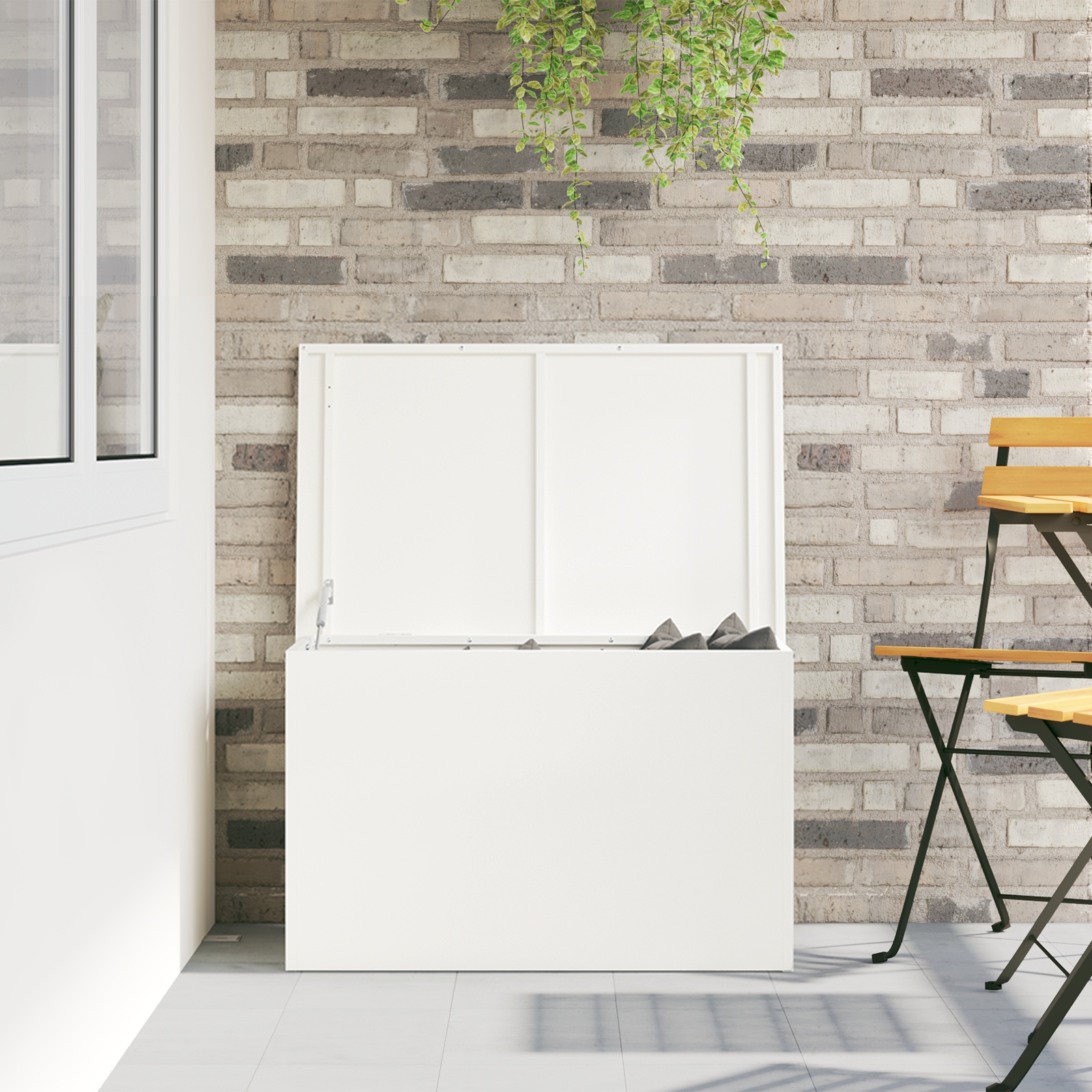 Udendørs Opbevaringskasse Hvid 80 x 50,5 x 50 cm Stål