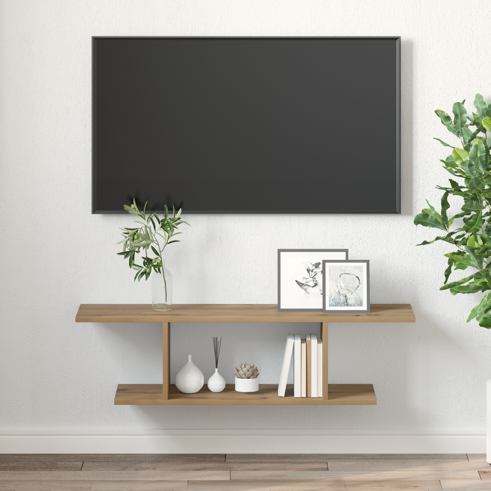 TV-møbelsæt Vægmonteret Brun 103 x 30 x 26,5 cm Konstrueret træ