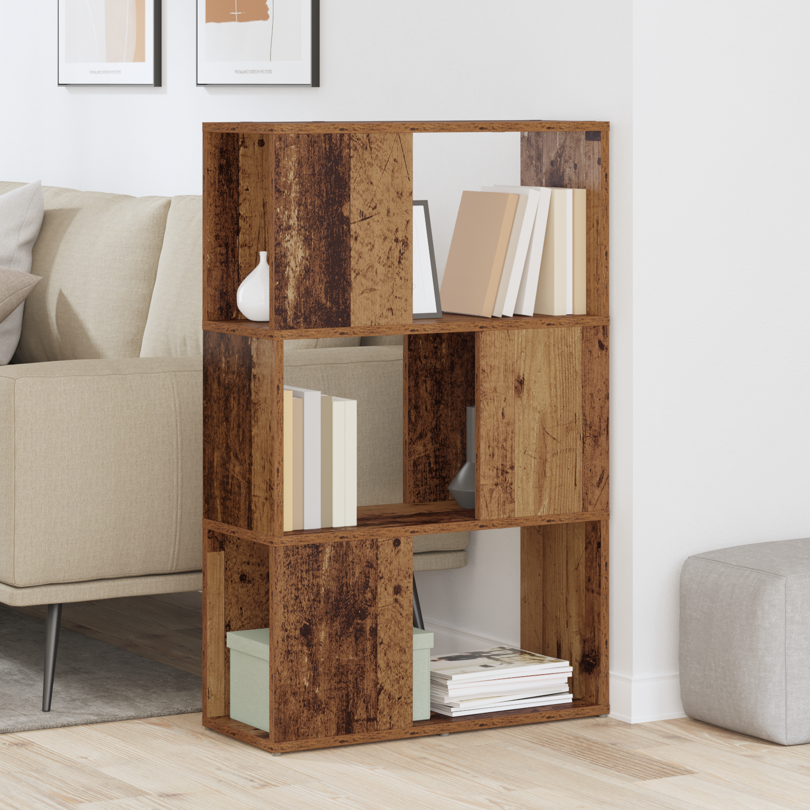 TV-møbelsæt Vægmonteret Brun 60 x 24 x 94,5 cm Konstrueret træ