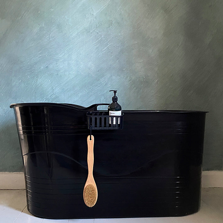 Badebalje til voksne - XL - 123cm - sort - Ekstra kraftig plast og forbedret siddekomfort - Tubfamily® - Badeshop