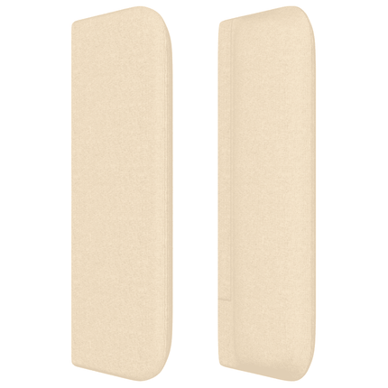 sengegavl med LED-lys 83x16x78/88 cm stof cremefarvet