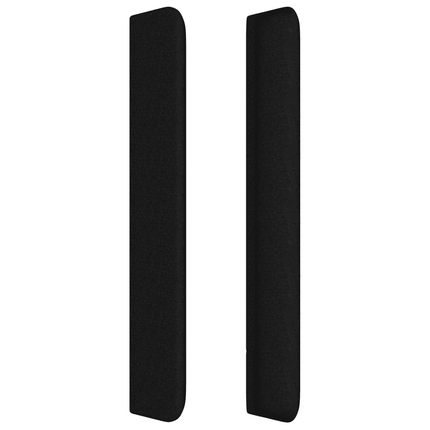 sengegavl med LED-lys 83x16x118/128 cm stof sort