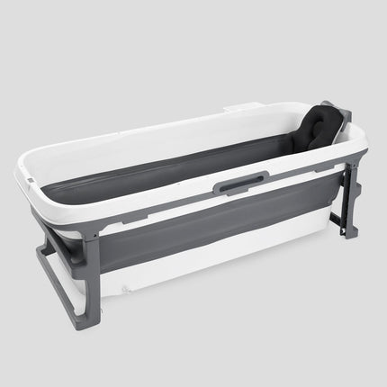 Tubfamily - Special edition foldebadekar til voksne med låg, digital termometer og fodmassage - 150cm/Grå XL. - Badeshop