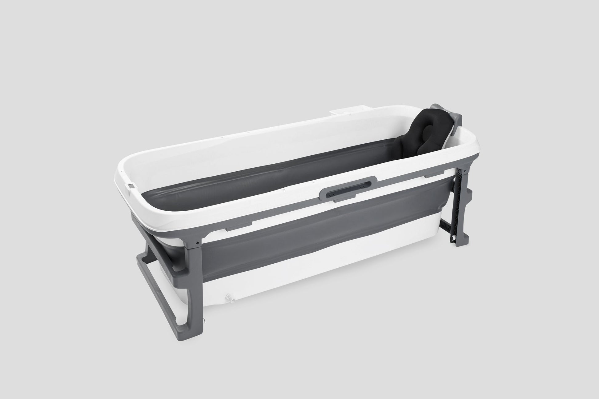 Tubfamily - Special edition foldebadekar til voksne med låg, digital termometer og fodmassage - 150cm/Grå XL. - Badeshop