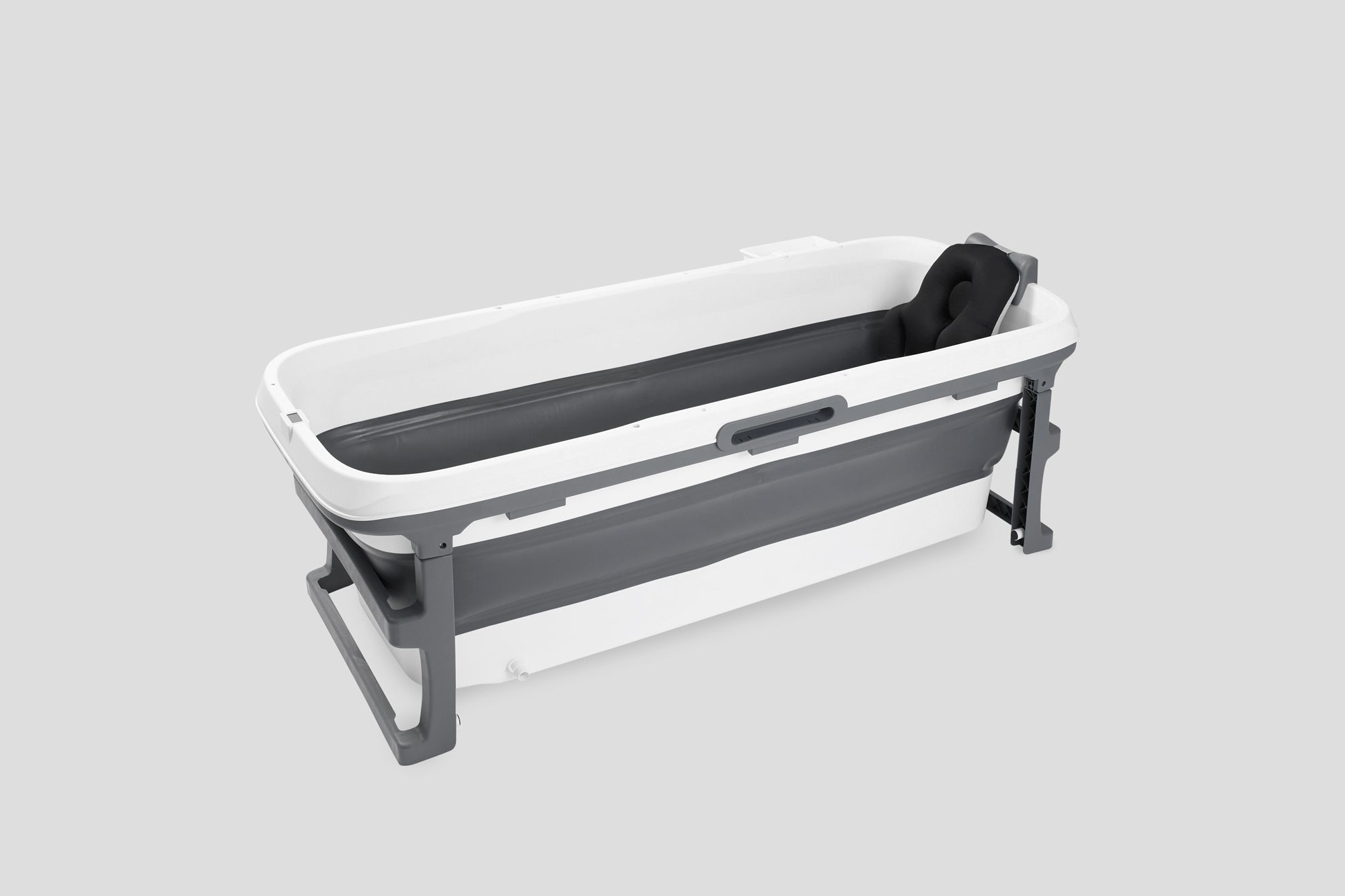 Tubfamily - Special edition foldebadekar til voksne med låg, digital termometer og fodmassage - 150cm/Grå XL. - Badeshop